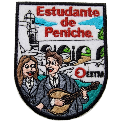 Emblema bordado Estudante de Peniche com estudantes e guitarra