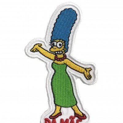 Patch bordado Marge Simpson vestido verde com texto DA MÃE