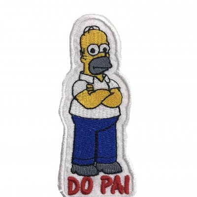 Patch bordado com Homer Simpson e texto DO PAI