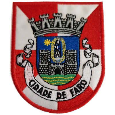 Emblema bordado com brasão e texto VILA DE LAMEGO