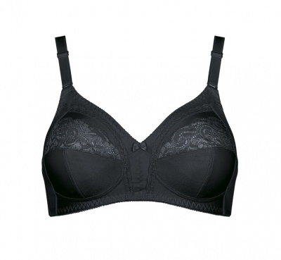 Soutien preto com renda floral e laço no centro