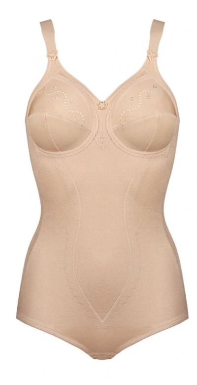 Body feminino bege com renda e alças largas