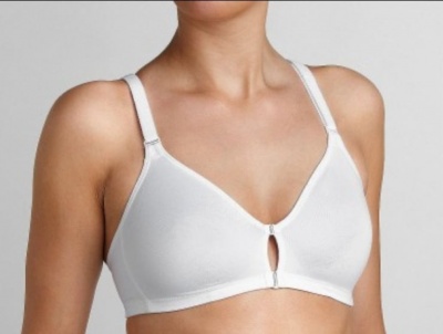 Soutien branco sem aro com fecho frontal