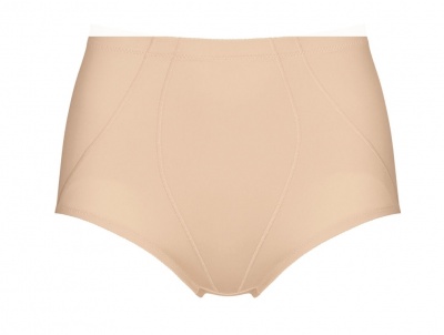 Cuecas femininas bege em tecido liso com costuras visíveis