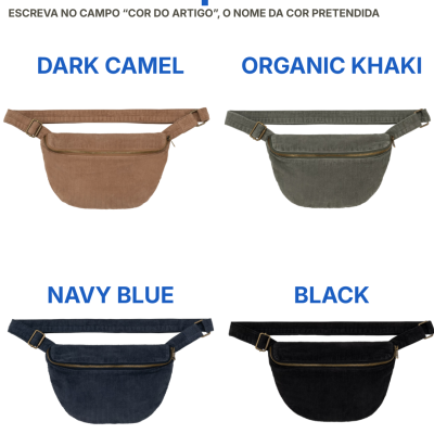 Quatro pochetes em tecido veludo cotelê em diferentes cores com fechos dourados.