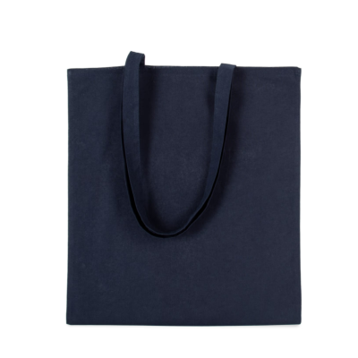 Saco de tecido azul escuro com alças largas