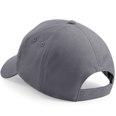 Boné cinzento com pala curva e ajuste traseiro de velcro