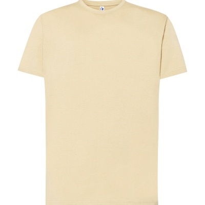 T-shirt bege de manga curta com gola redonda