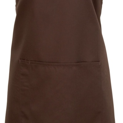 Avental castanho com bolso frontal e alça ajustável