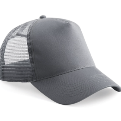 Boné baseball cinzento com redes na parte traseira