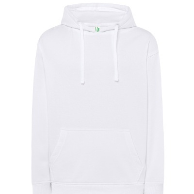 Sweatshirt branca com capuz e bolso canguru