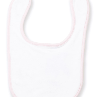 Babete branco com borda rosa