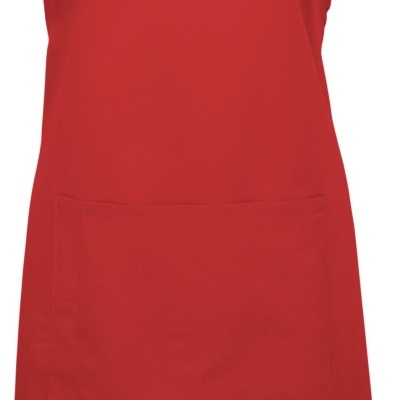 Avental vermelho com bolso frontal e alça ajustável
