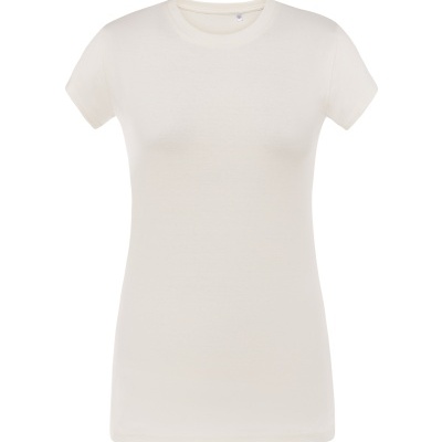 T-shirt feminina branca lisa com gola redonda
