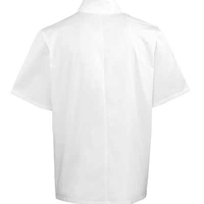 Camisa branca de mangas curtas vista de costas