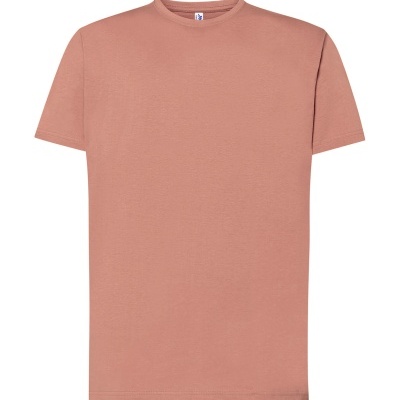 T-shirt cor de rosa de manga curta e gola redonda
