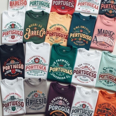 Coleção de sweatshirts coloridos com textos em português e designs variados.