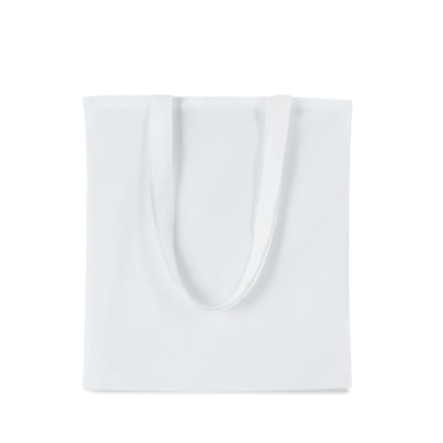Saco de tecido branco com alças longas