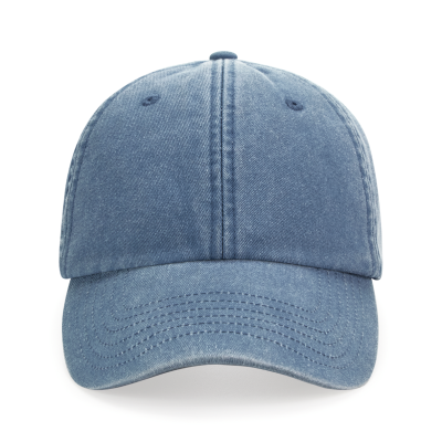 Boné azul denim estilo baseball cap visto de frente.