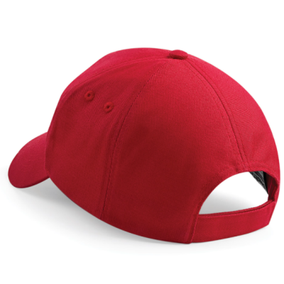 Boné vermelho em tecido com fivela ajustável