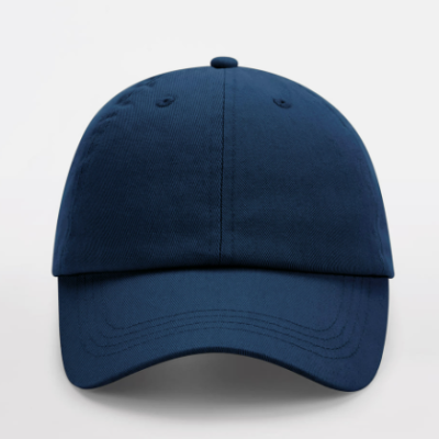 Boné azul escuro com pala curva em tecido fino
