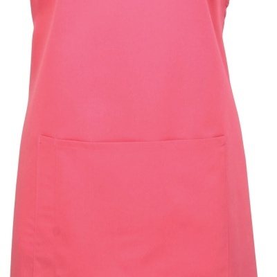 Avental rosa com bolso e tira ajustável no pescoço