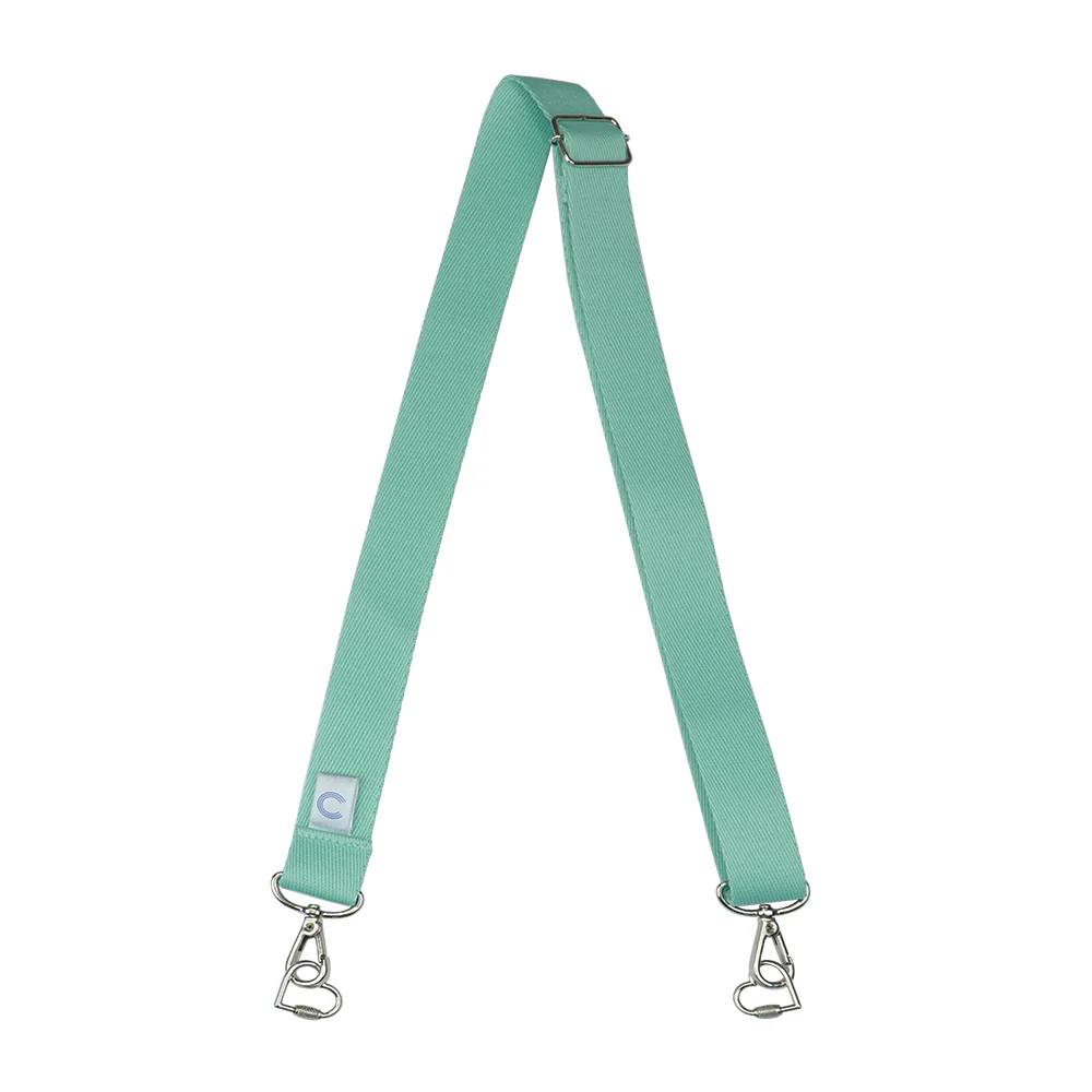 Kit Strap & Go verde Alça verde água com fechos de metal em forma de coração