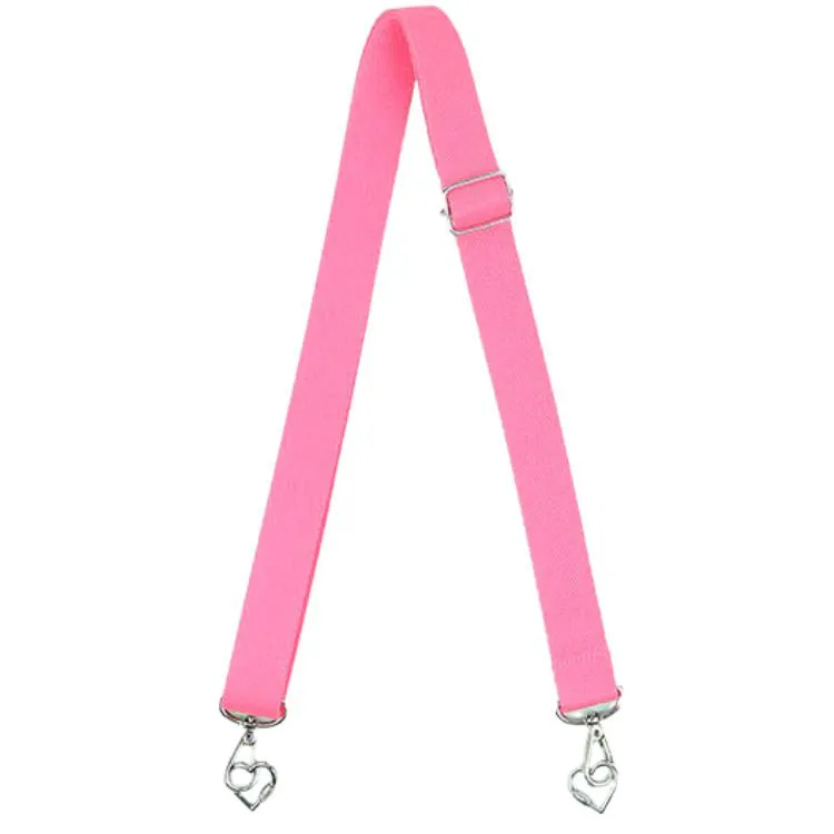 Kit Strap & Go pink Alça de tecido rosa com regulação metálica e mosquetões em forma de coração