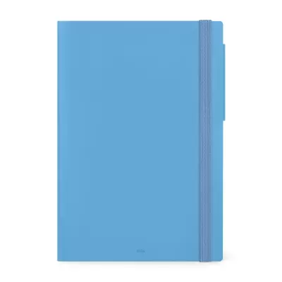 Caderno azul com elástico