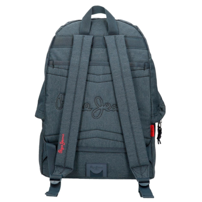 Mochila cinzenta escura Pepe Jeans vista de costas