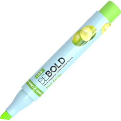 Marcador BEBOLD verde lima com imagens de limas na embalagem