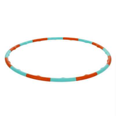 Hula hoop azul claro e laranja, segmentos interligados
