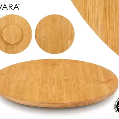 Base giratória redonda de bambu natural KINVARA