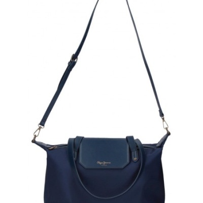 Mala de ombro azul escuro Pepe Jeans London com alças ajustáveis e fecho superior