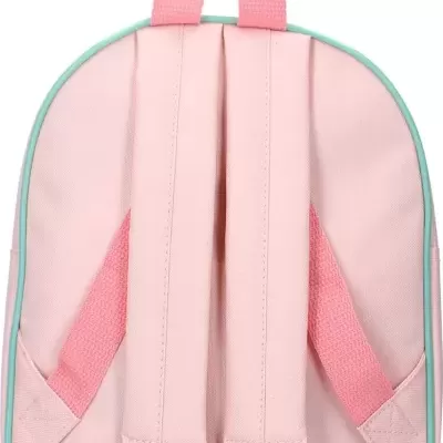 Mochila rosa com alças acolchoadas e ajustáveis