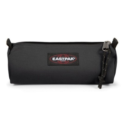 Estojo preto retangular com fecho e logotipo EASTPAK