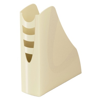 Arquivador vertical plástico creme com aberturas laterais
