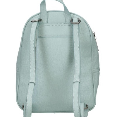 Mochila verde-água com alças ajustáveis e textura granulada