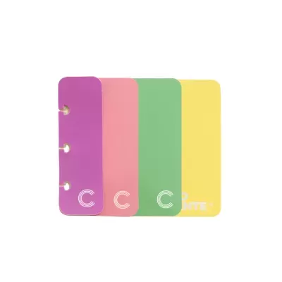 Conjunto de quatro separadores coloridos para cadernos