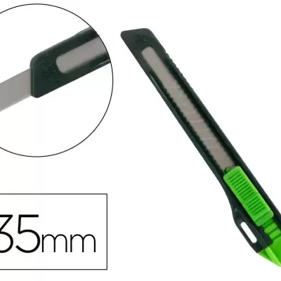 Estilete preto e verde com lâmina metálica segmentada