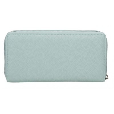 Carteira azul claro em pele sintética com fecho