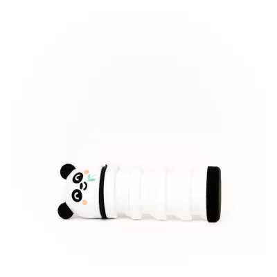 Garrafa branca de silicone com tampa em forma de cabeça de panda