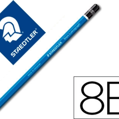 Lápis gráfico STAEDTLER azul com ponta preta e indicação 8B