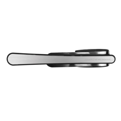 Suporte para telemóvel/tablet LEGAMI metálico e preto com texto impresso