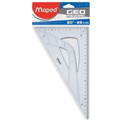 Esquadro transparente com marcações e embalagem Maped GEO METRIC