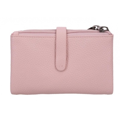 Carteira cor-de-rosa com textura e fecho