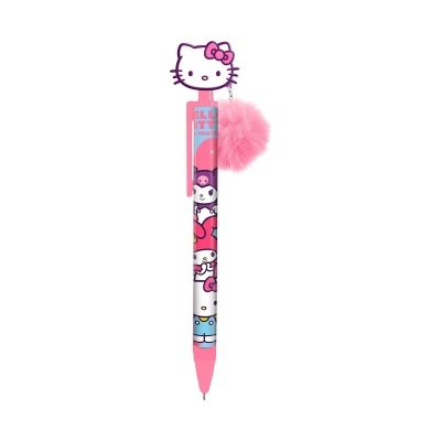 Caneta Hello Kitty com pompom rosa