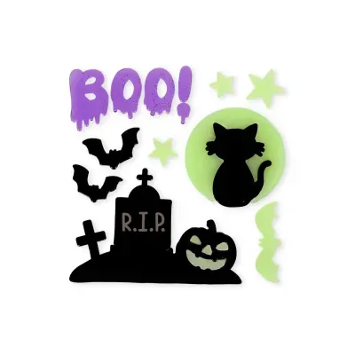 Adesivos Halloween coloridos com tema assustador