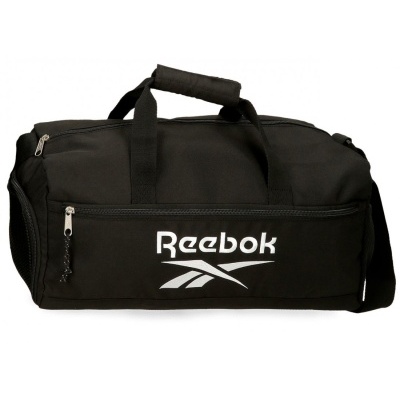 Saco de desporto preto com logo Reebok branco e alças