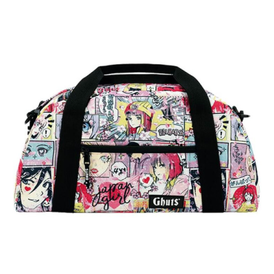 Bolsa de ombro com padrão de banda desenhada de estilo manga em várias cores